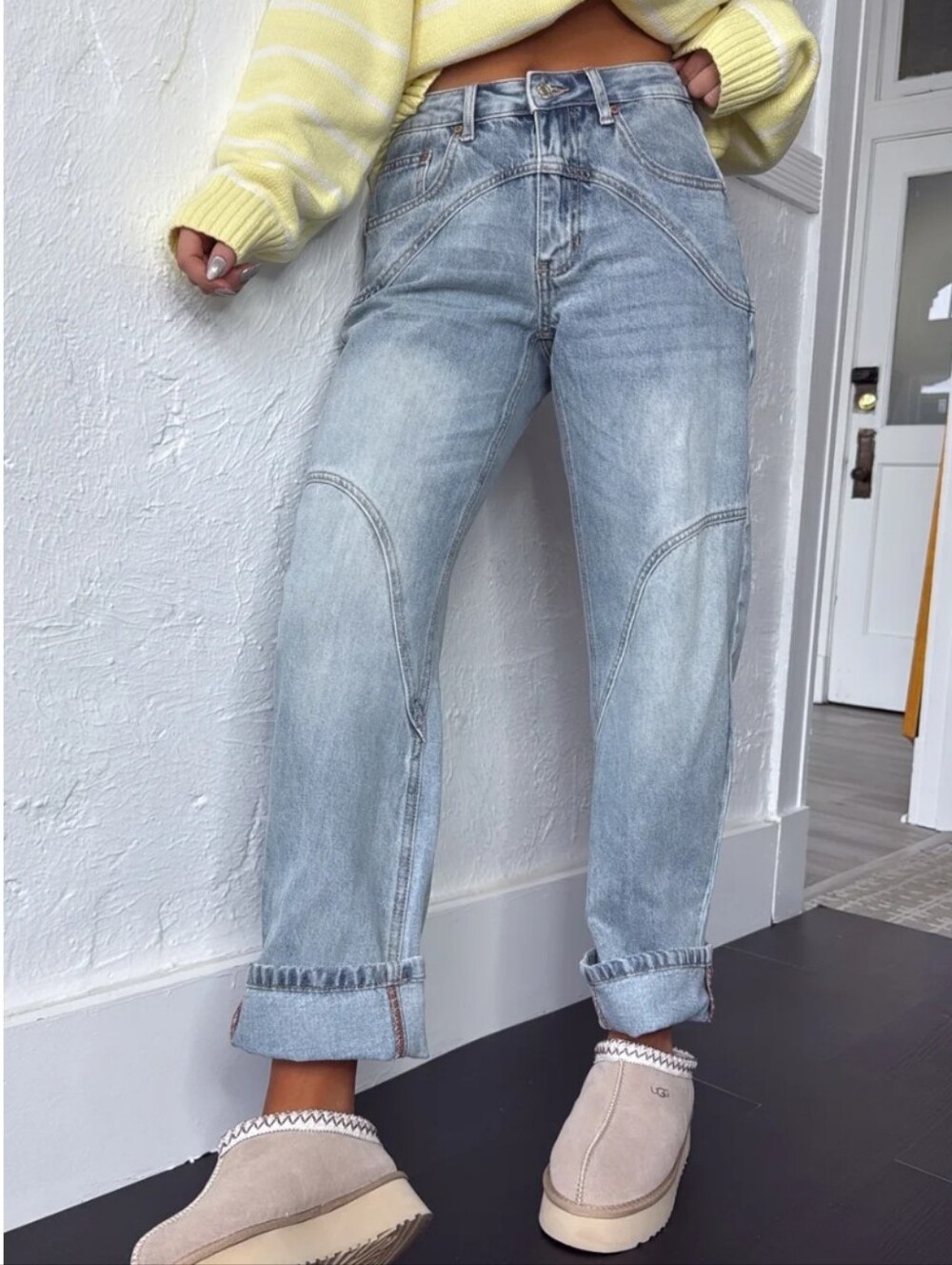 SAIGE Studio Ready Barrel Jeans Medium Light Wash Slouchy Women's 26 3
